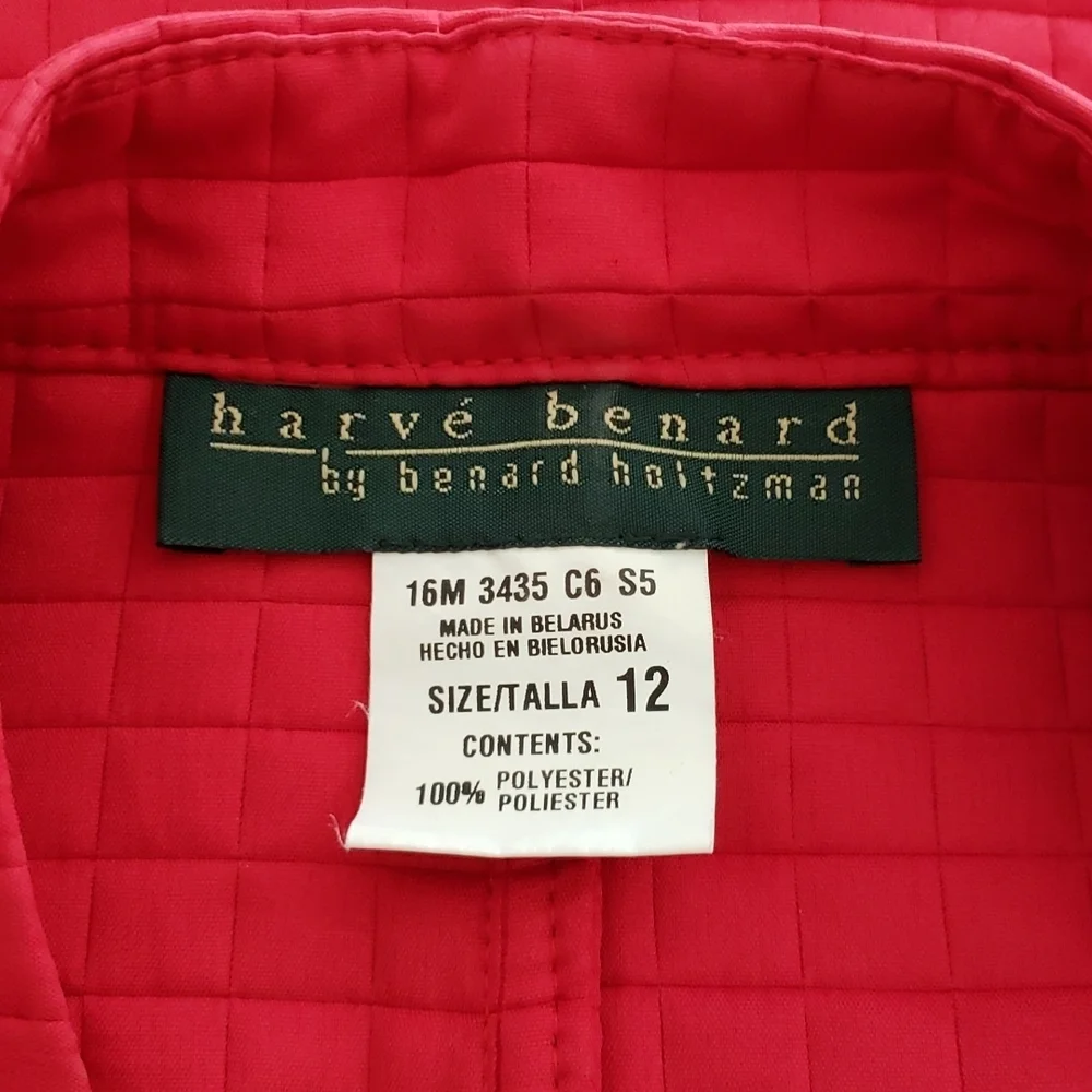 Harve Benard Red Quilted Zip Front Jacket Sz 12 ☆Like New☆‎ - Picture 7 of 8